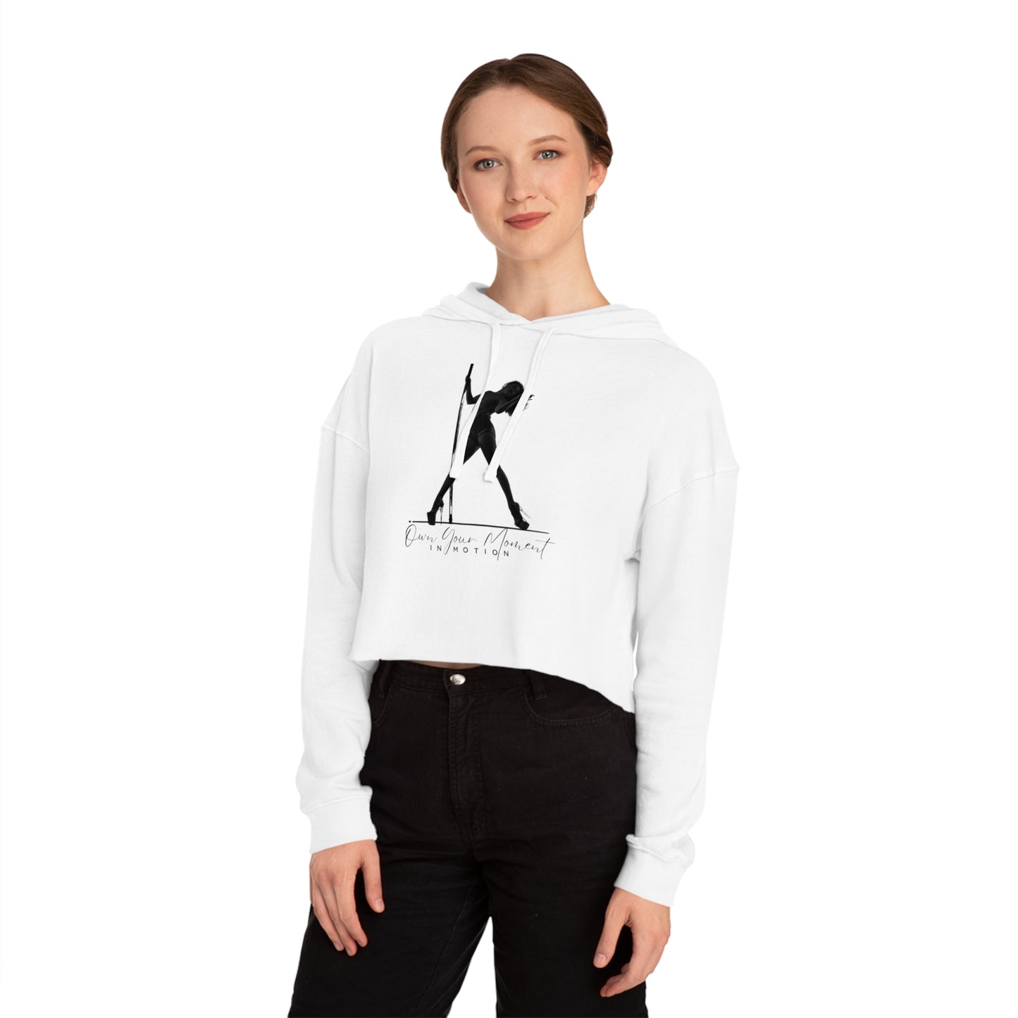 "Own Your Moment in Motion" (Pole) Cropped Hooded Sweatshirt
