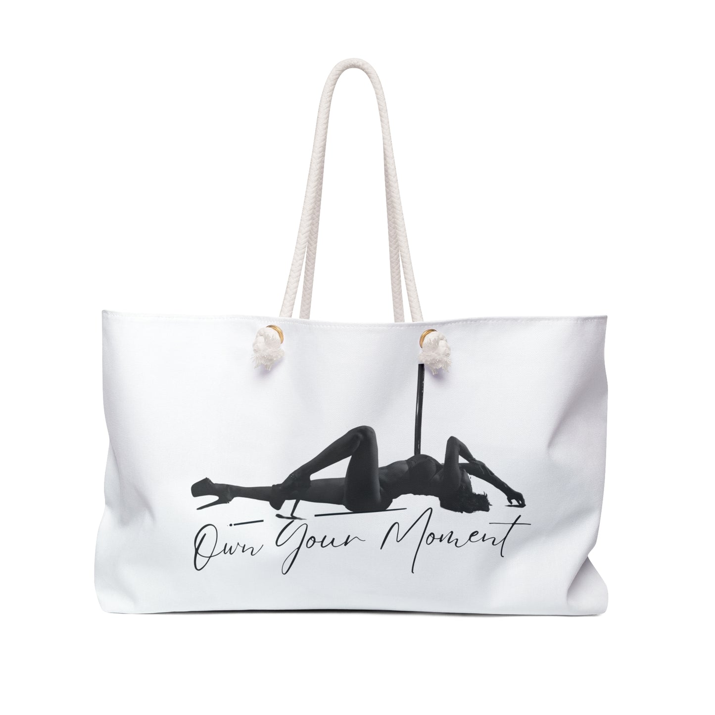 "Mora Pole & Aerial- Own Your Moment" White/Movement Weekender Tote