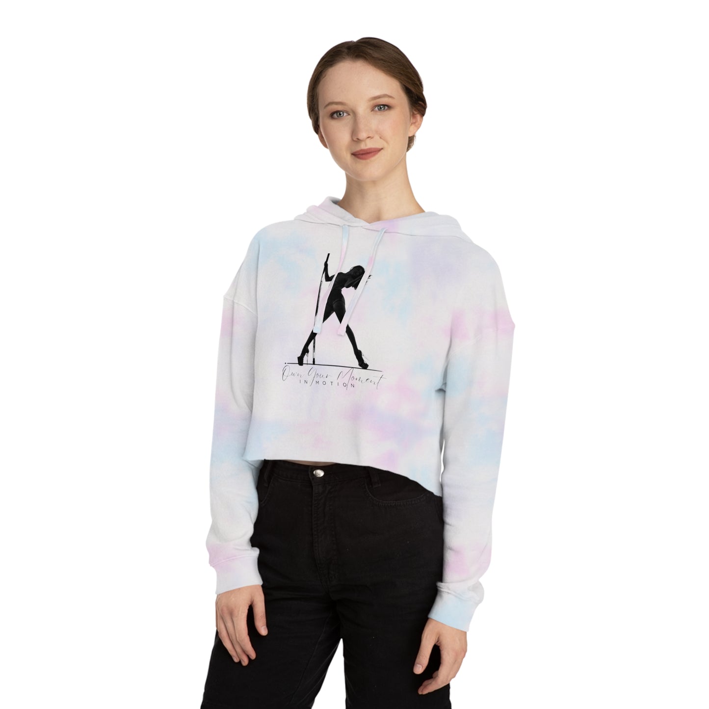 "Own Your Moment in Motion" (Pole) Cropped Hooded Sweatshirt