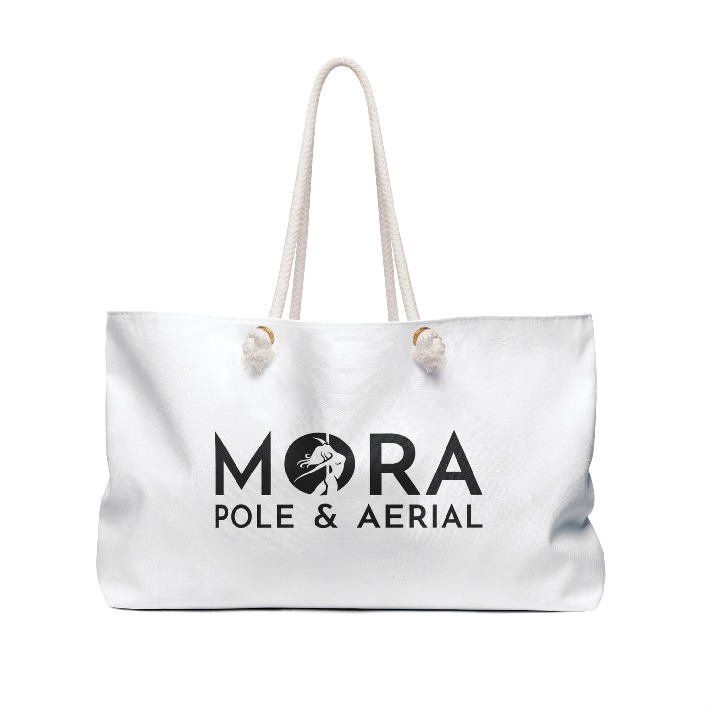 "Mora Pole & Aerial- Own Your Moment" White/Movement Weekender Tote