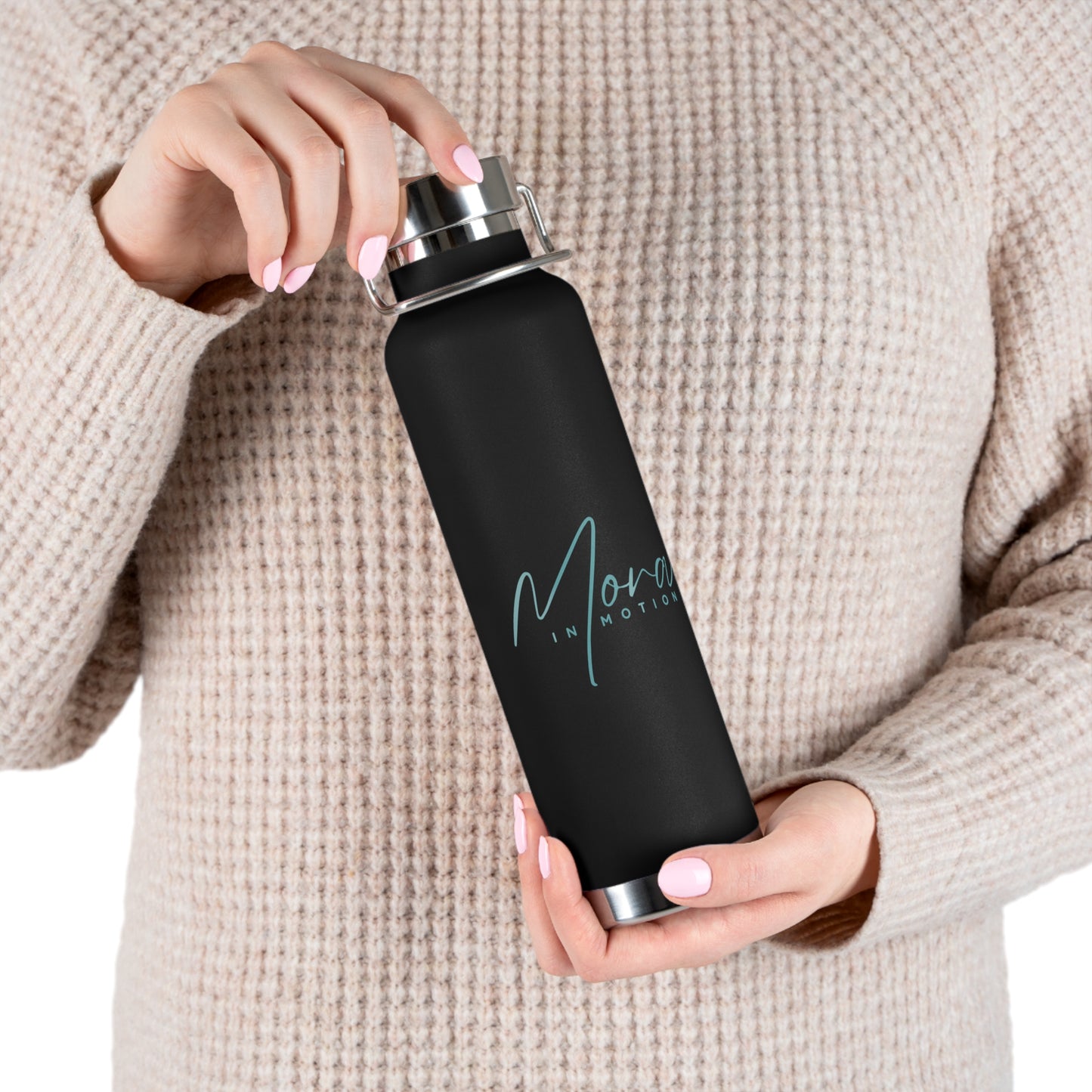 Mora in Motion in Teal Copper Insulated Water Bottle - 22oz