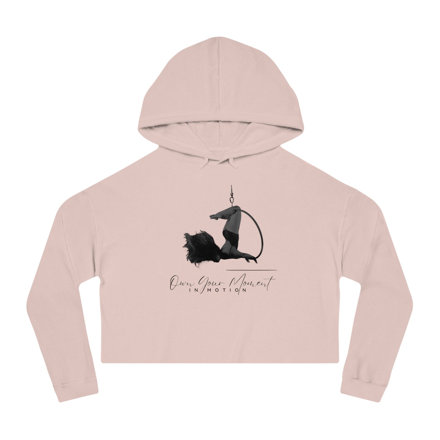 "Own Your Moment in Motion" (Lyra) Cropped Hooded Sweatshirt