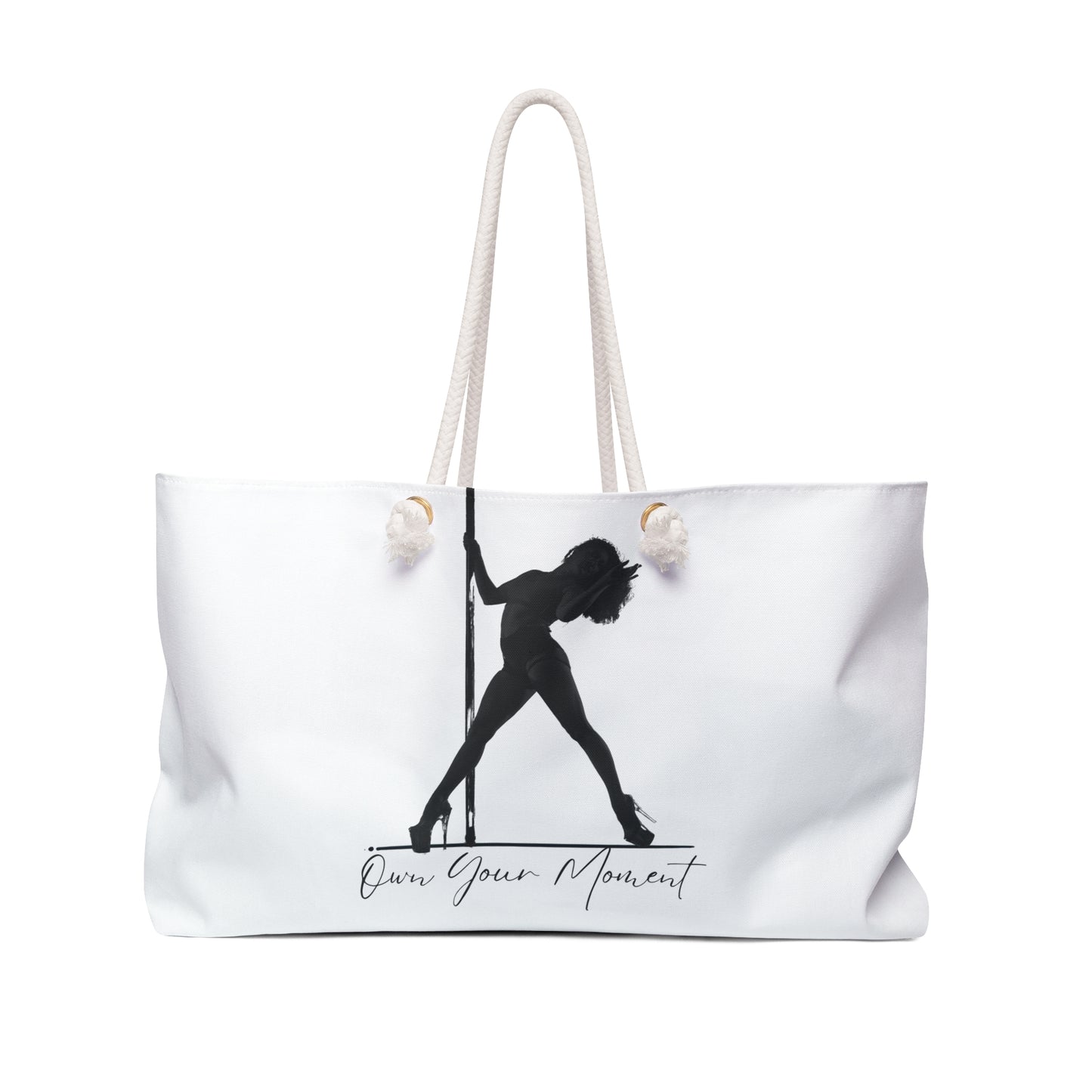 "Mora Pole & Aerial- Own Your Moment" White/Pole Weekender Tote