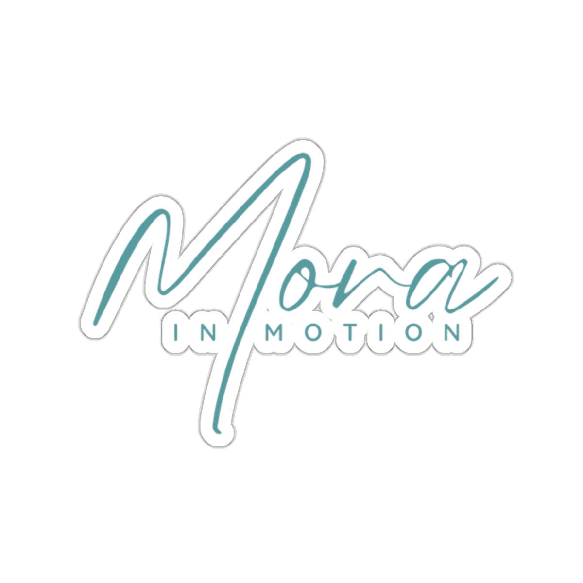 "Mora In Motion" in Teal Kiss-Cut Stickers