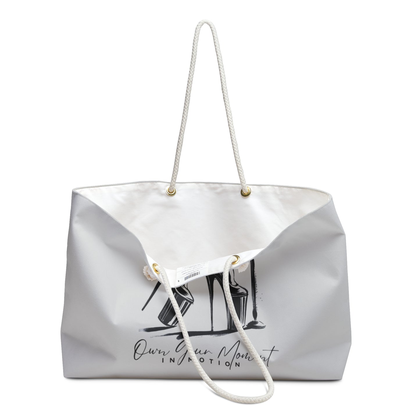 "Mora In Motion- Own Your Moment" Cool Grey Weekender Tote