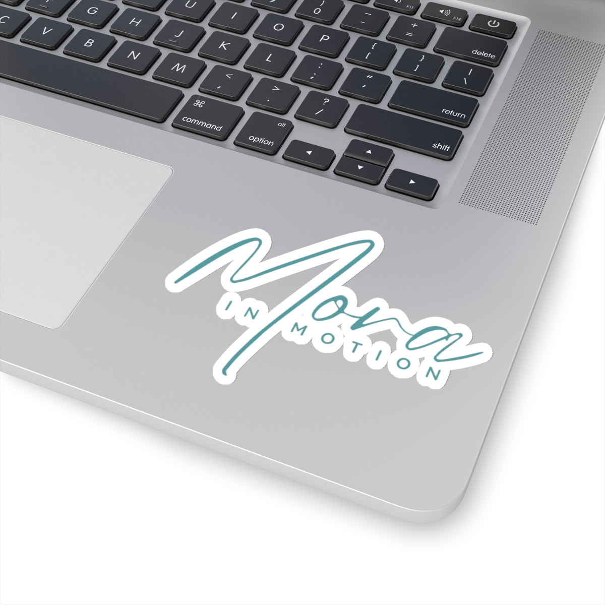 "Mora In Motion" in Teal Kiss-Cut Stickers