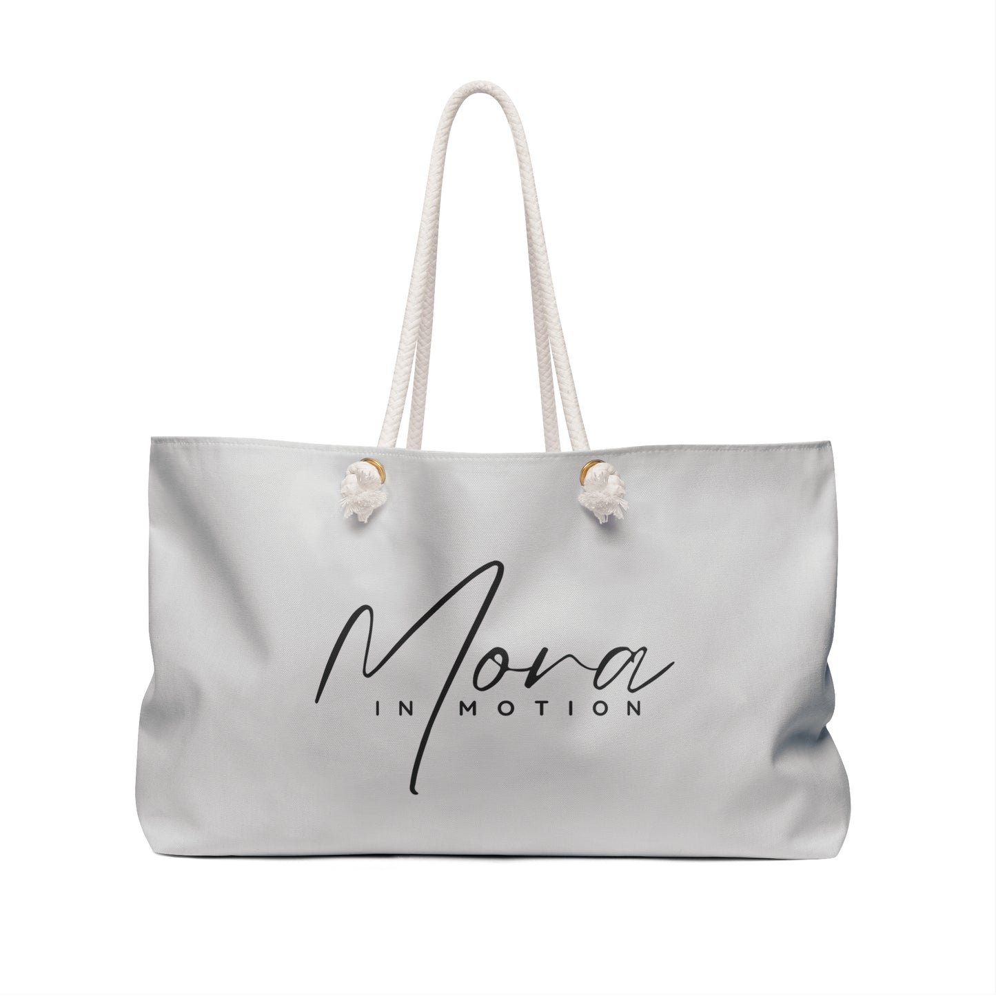 "Mora In Motion- Own Your Moment" Cool Grey Weekender Tote