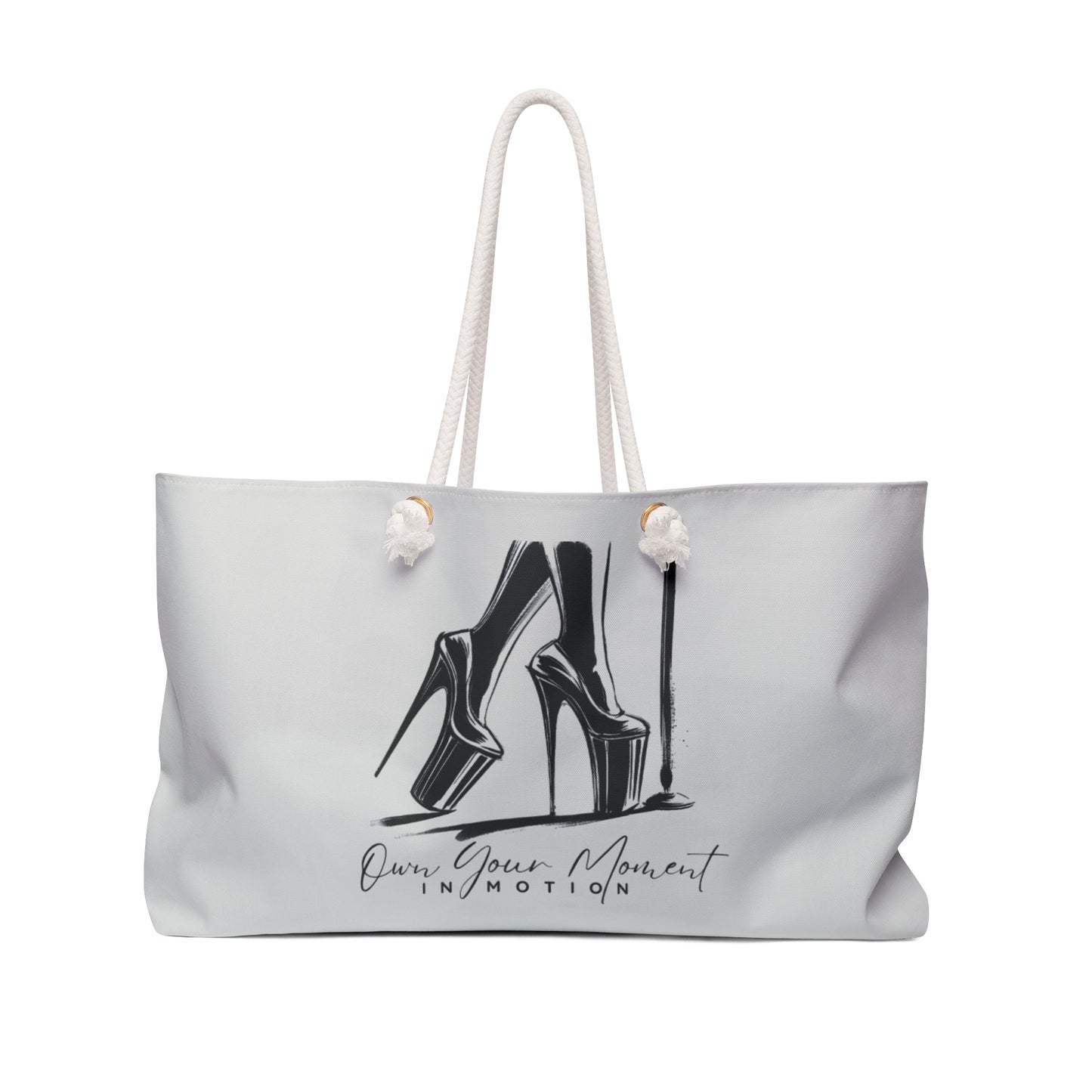 "Mora In Motion- Own Your Moment" Cool Grey Weekender Tote