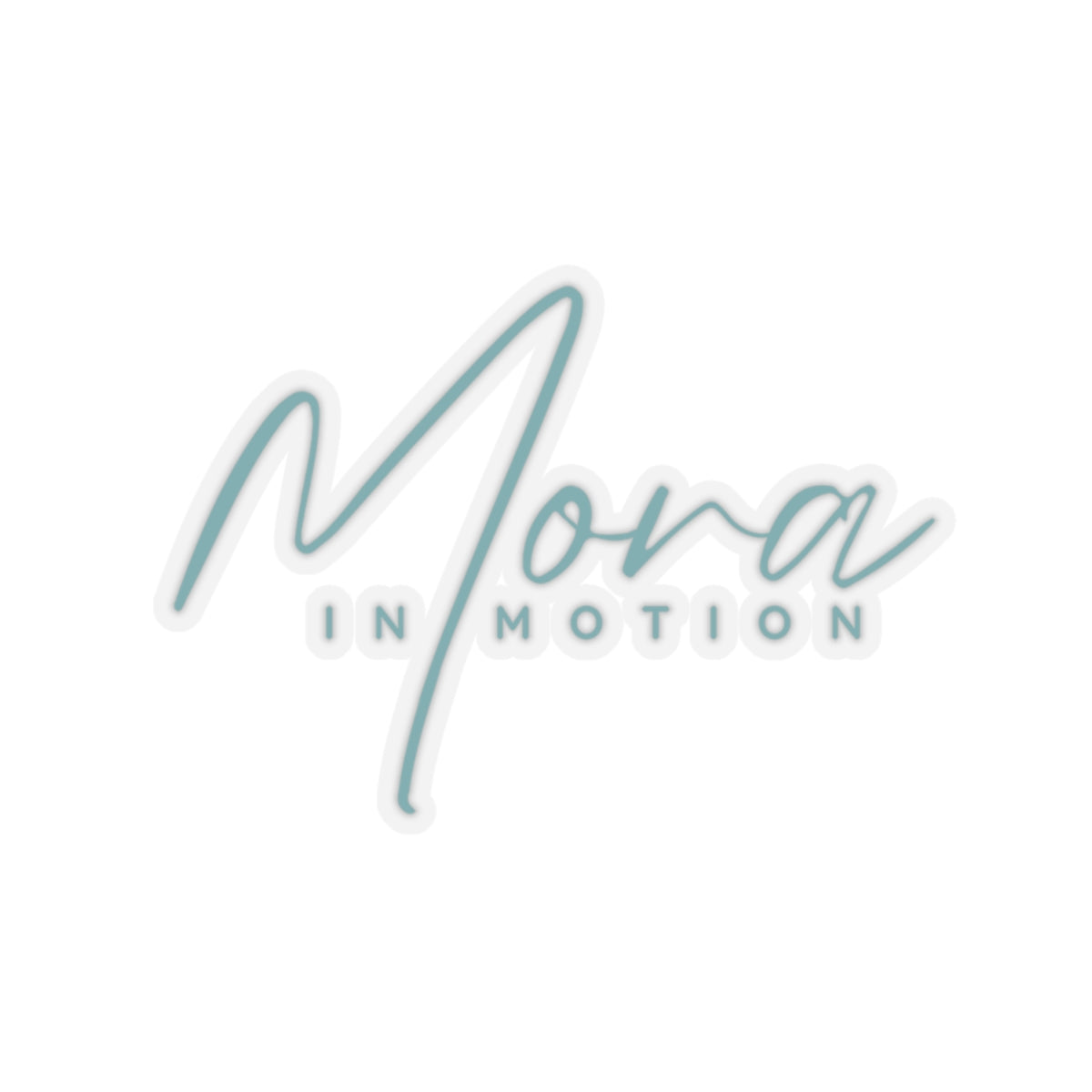 "Mora In Motion" in Teal Kiss-Cut Stickers