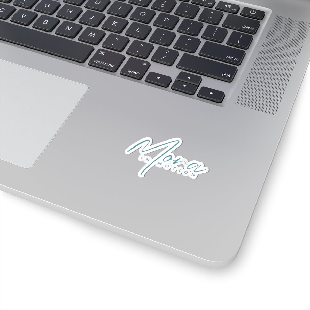 "Mora In Motion" in Teal Kiss-Cut Stickers