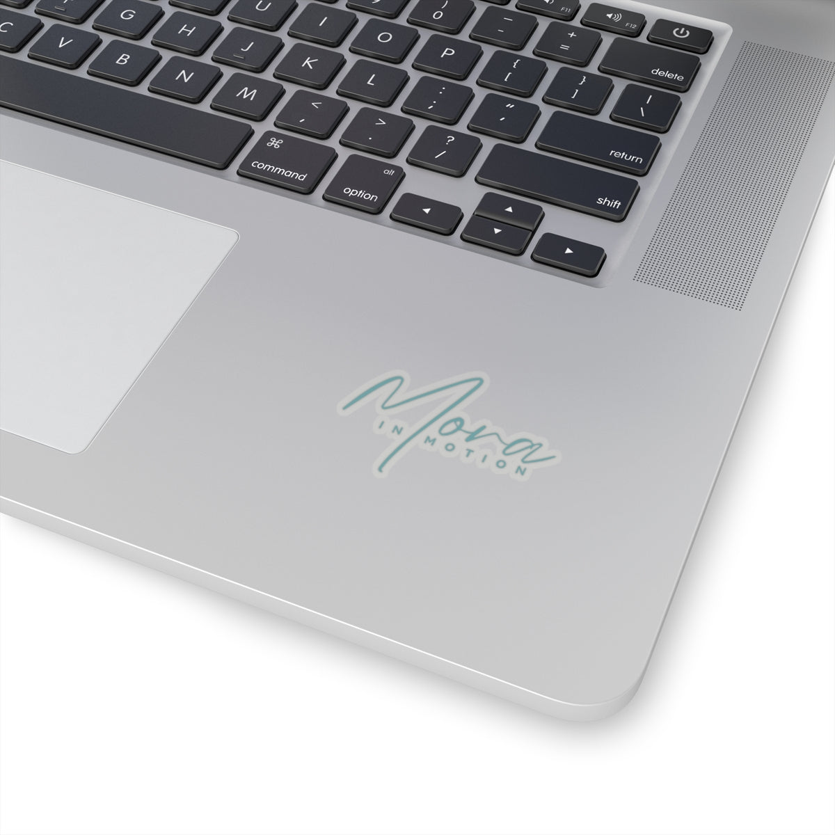 "Mora In Motion" in Teal Kiss-Cut Stickers